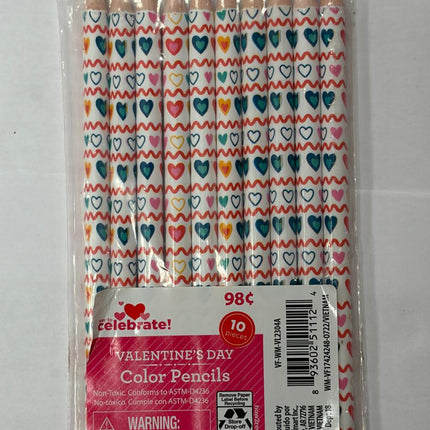 Wayto Celebrate Valentine's Color Pencils 10 Pcs