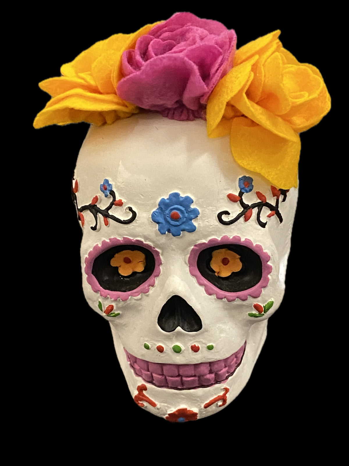 Ashland Day of the Dead Table Top Decor 7 inches Tall with Flowers