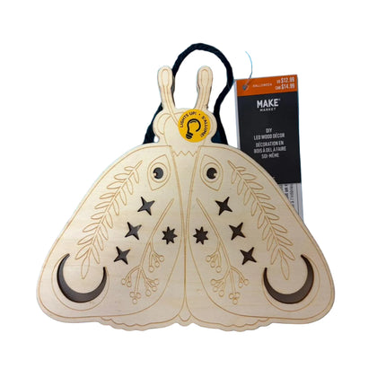 Light-Up Moth Wooden Décor – DIY Halloween Craft (7" x 8")
