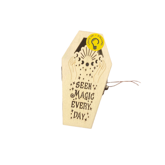 Make Market Seek Magic Light up Small Coffin 4.5x3.5in