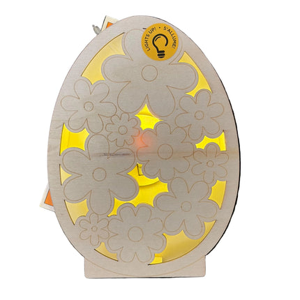 Make Market DIY LED Plywood Décor – Floral Egg (Tabletop Décor)