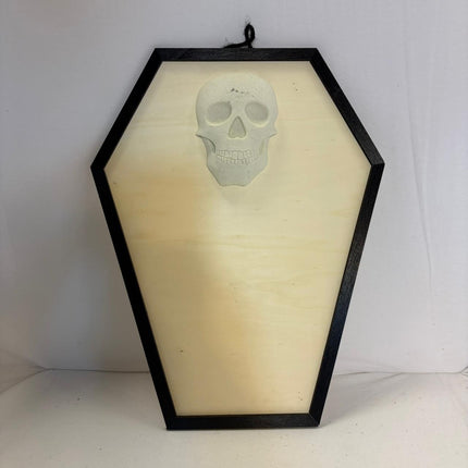 DIY Coffin Skull Wood Wall Decor 15.5 x 12 in