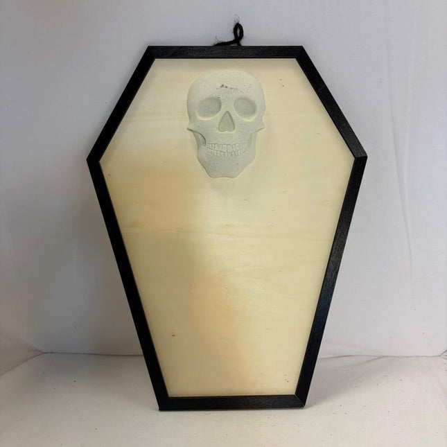 DIY Coffin Skull Wood Wall Decor 15.5 x 12 in