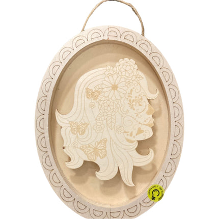 Make Market Day of the Dead Girl Portrait Light Up Sign 10x8in