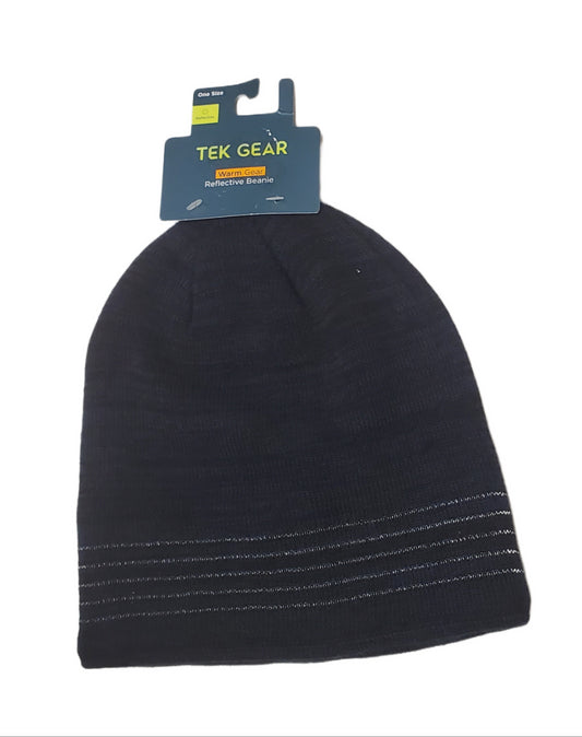 Men’s Warm Tek Gear Reflective Beanie Blue Hat, One size Fits Most