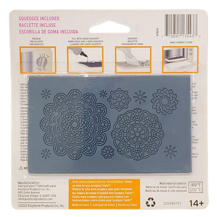Sculpey Tool, Oven-Safe Silicone Mold, 2 pc, Squeegee Included