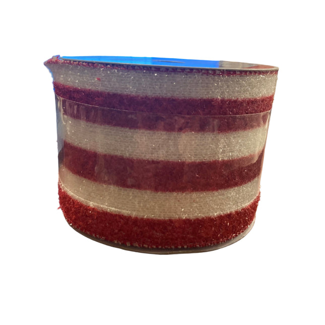 Celebrate it Christmas Red and a White Wired Ribbon 3.5inx12ft