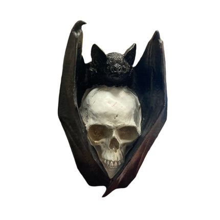Ashland Halloween Skull and Bat Tabletop Decoration 9x6in