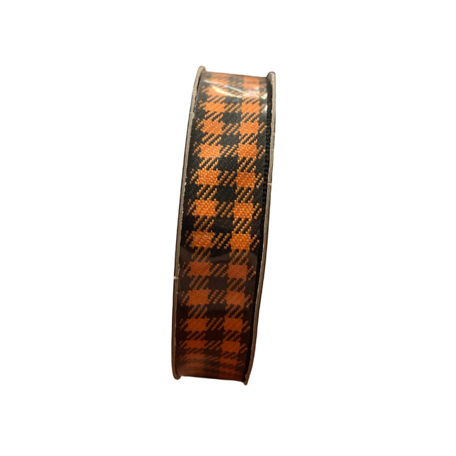 Celebrate it Halloween Orange and Black Squares Ribbon 5/8inx4yd