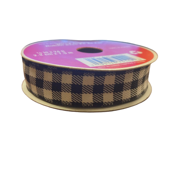Celebrate it Christmas Black and White Squares Ribbon 7/8inx24ft