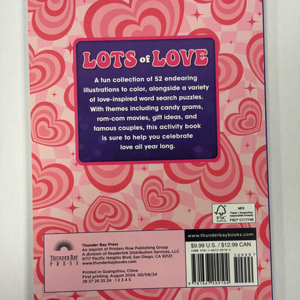 Lots of Love Word Search and Coloring Book brings