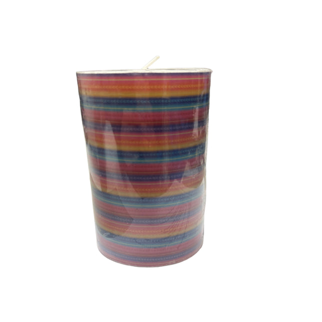 Ashland Day of the Dead Colorful Pillar Candle 6”x3”x3”