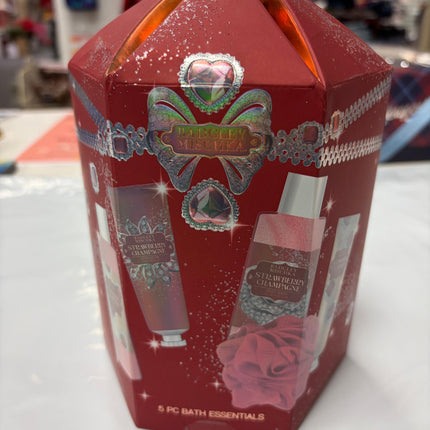 Badgley Mischka Strawberry Champagne 5-Piece Bath Essentials Gift Set