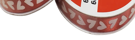 Valentine's Day Decorative Red with White Hearts Ribbon 3/8in x 3yd