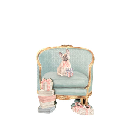 Ashland Christmas Dog in Couch Table Decor 6x5in