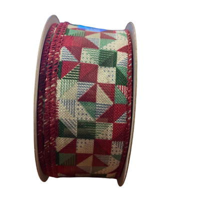 Celebrate it Christmas Colored Squares Wired Ribbon 1.5inx30ft