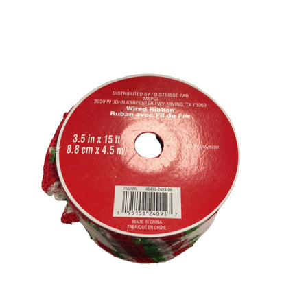 Celebrate it Christmas Colored Striped Ribbon 3.5inx15ft