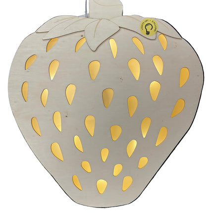 Make Market DIY LED Plywood Décor – Strawberry (10" H × 9" W)