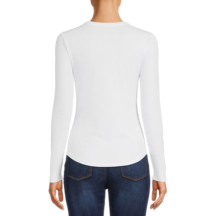 Crew Ribbed Tee Shirt No Boundaries White 2XL Stretch