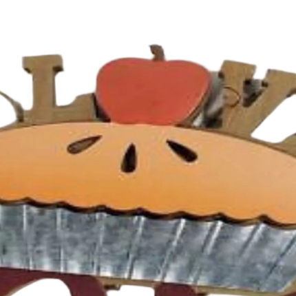 Ashland I Love Apple Pie 3D Wooden Fall Wall Decor 12" X 12" X .5"