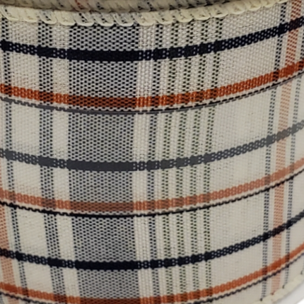 Fall Autumn Plaid Wired Ribbon 2.5" x 25 Ft for Crafting