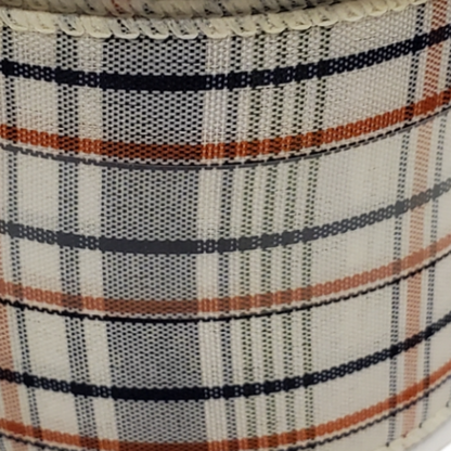 Fall Autumn Plaid Wired Ribbon 2.5" x 25 Ft for Crafting