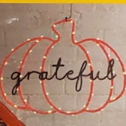 Ashland Pre-Lit Grateful Pumpkin Wall Sign 12x12