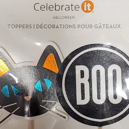 Halloween BOO & Cat Cupcake Toppers - 12pc Set