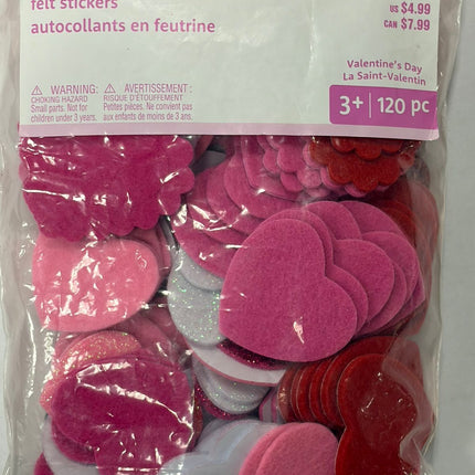Creatology Valentine's Felt Stickers 120 Pcs