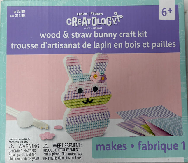 Creatology Wood & Straw Bunny Craft Kit – Makes 1