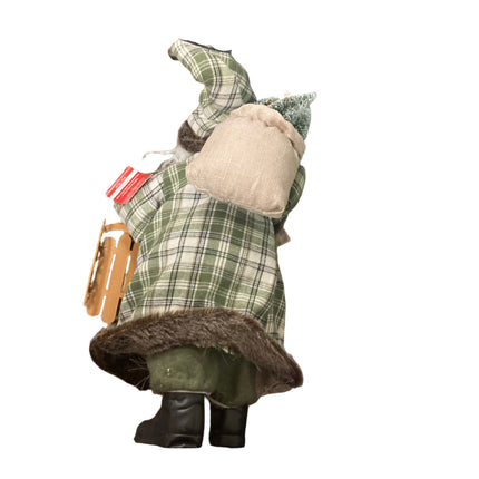 Ashland Christmas Green Clothes Santa Decoration 17 in