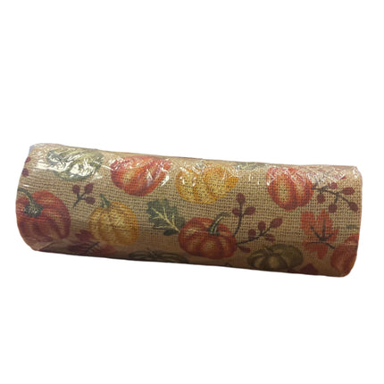 Celebrate it Fall Colorful Pumpkins Mesh 9.5inx10ft