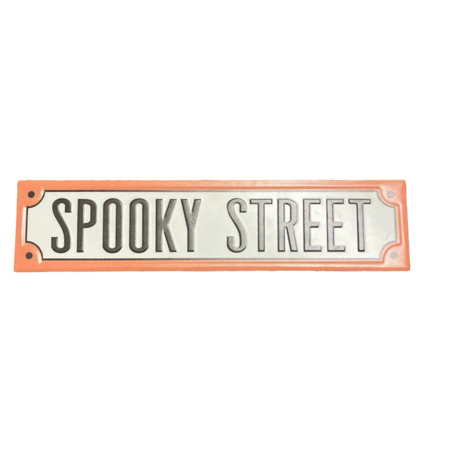 Ashland Halloween Spooky Street Metal Wall Decor Sign 3.5x14in