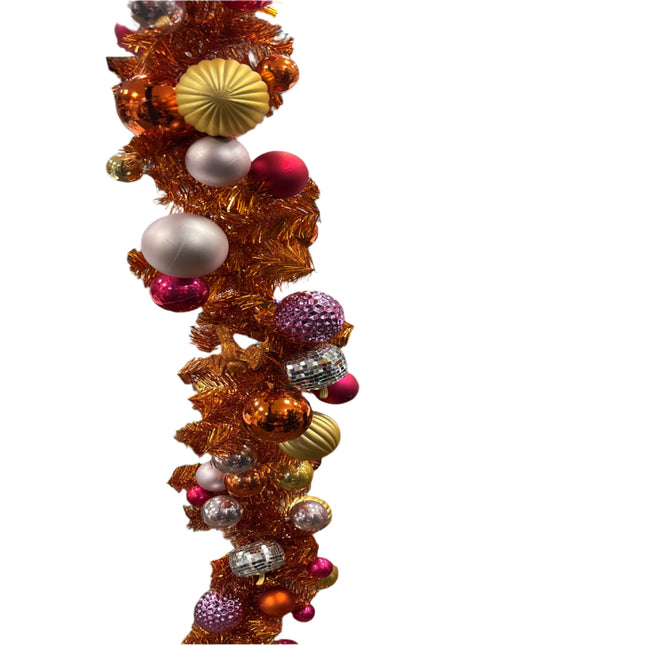 6Ft Ashland Pink & Gold Ornament Garland