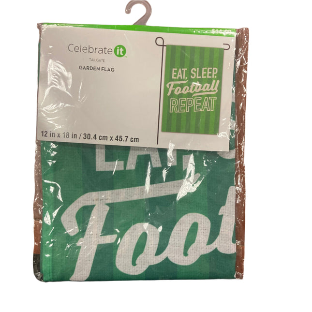 Celebrate it Eat Sleep Football Garden Flag 12x18