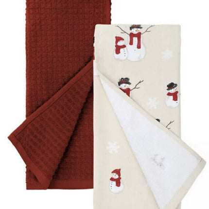 St. Nicholas Kitchen Towels 2pk – Believe Snowman