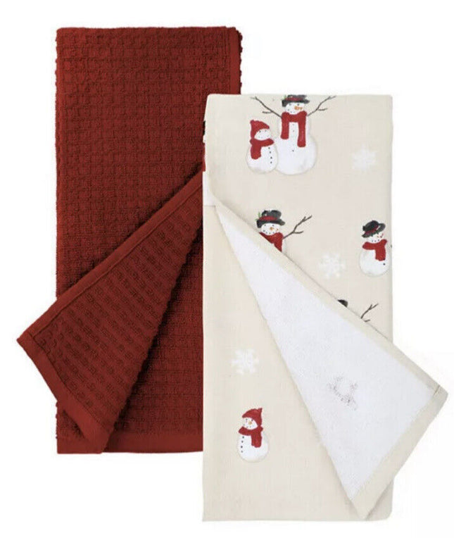 St. Nicholas Kitchen Towels 2pk – Believe Snowman