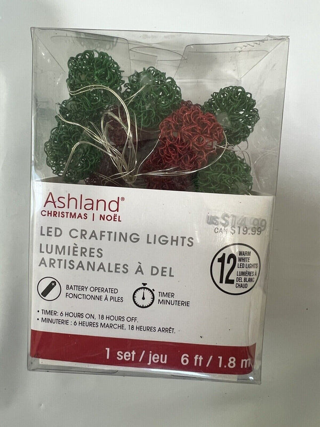 Ashland 6ft Red & Green LED Christmas Lights with Timer