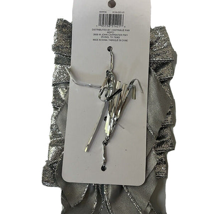 Silver Shimmer Christmas Bows 6-Pack - Home Decor