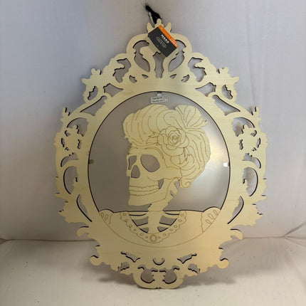 Halloween Skeleton Lady Portrait Wall Frame 16 x 13 in
