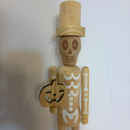 DIY Skeleton Pumpkin Wood Nutcracker 20 in