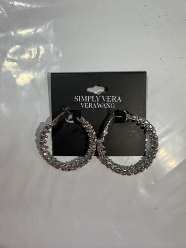 Simply Vera Vera Wang Earrings Silver Tone Wrapped Hoop Earrings