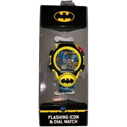 DC Batman Flashing Icon & Dial LCD Kids Digital Watch Boys