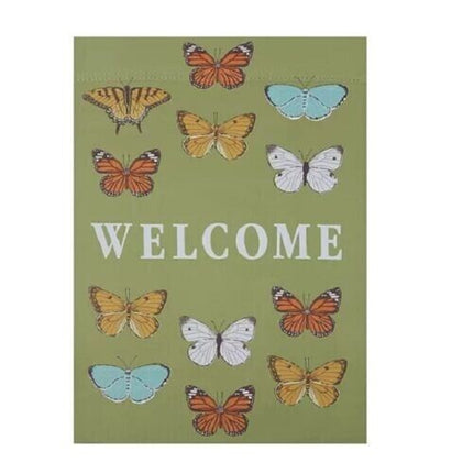 Butterfly Welcome Polyester Garden Flag 12"x18"