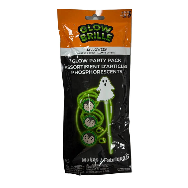 Halloween Glow Party Pack – Ghost Glow Stick Accessories (Makes 6)