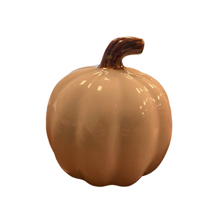 Ashland Fall White Porcelain Pumpkin with Letter X 5x5in