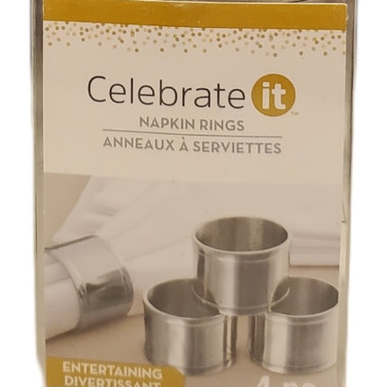 Chrome Steel Napkin Rings - Heavy Duty 4-Pc Set