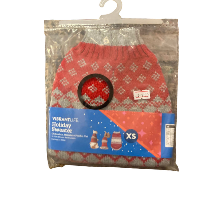 Vibrant Life Red Spoiled Pet Sweater 10.5in 5-10LB XS