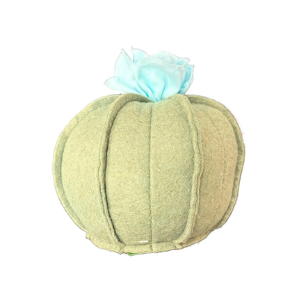 Ashland Spring Tabletop Décor – Plush Pumpkin with Flower (6" Height × 6" Width)