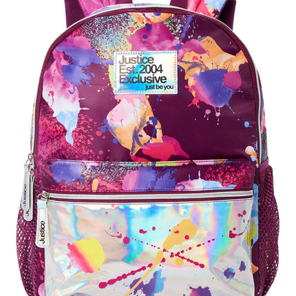 Justice Girls Laptop Backpack – Iridescent Purple Multi
